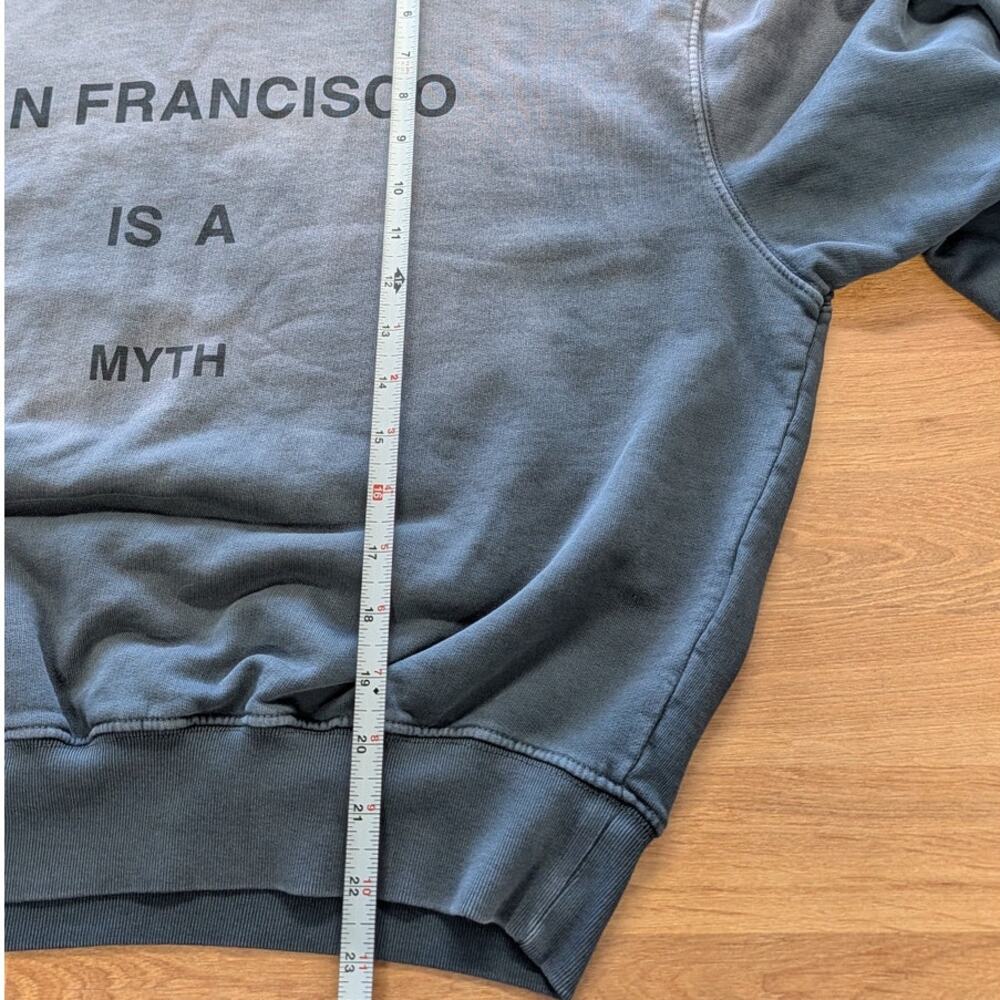 Anine Bing Jaci Sweatshirt Myth San Francisco Womens XS Charcoal Terry Crewneck - Picture 6 of 9